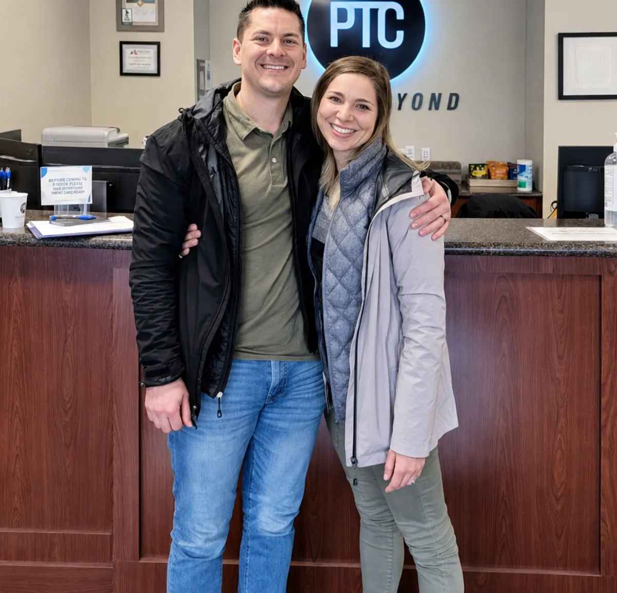 Two new homeowners at their closing appointment